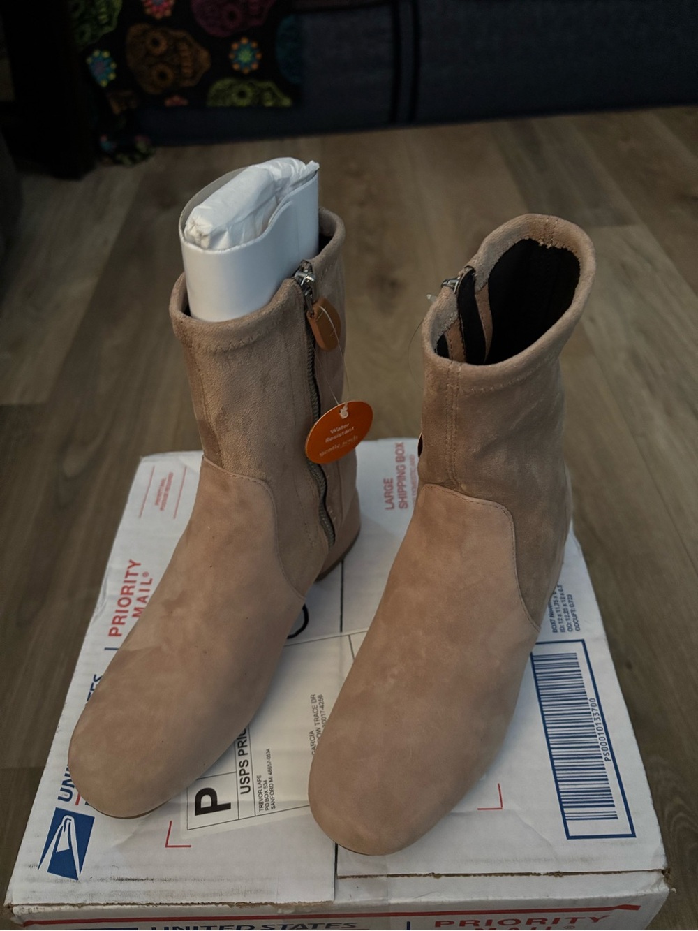 gentle souls Taupe Suede Side-Zip Ankle Booties send offers!